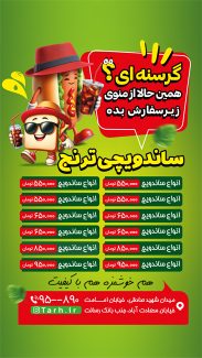 سفارش پست و استوری ساندویچی با تم سبز