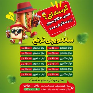 سفارش پست و استوری ساندویچی با تم سبز